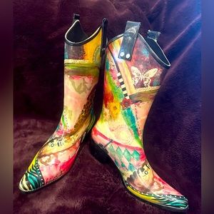 Fancy Rain Boots size 9